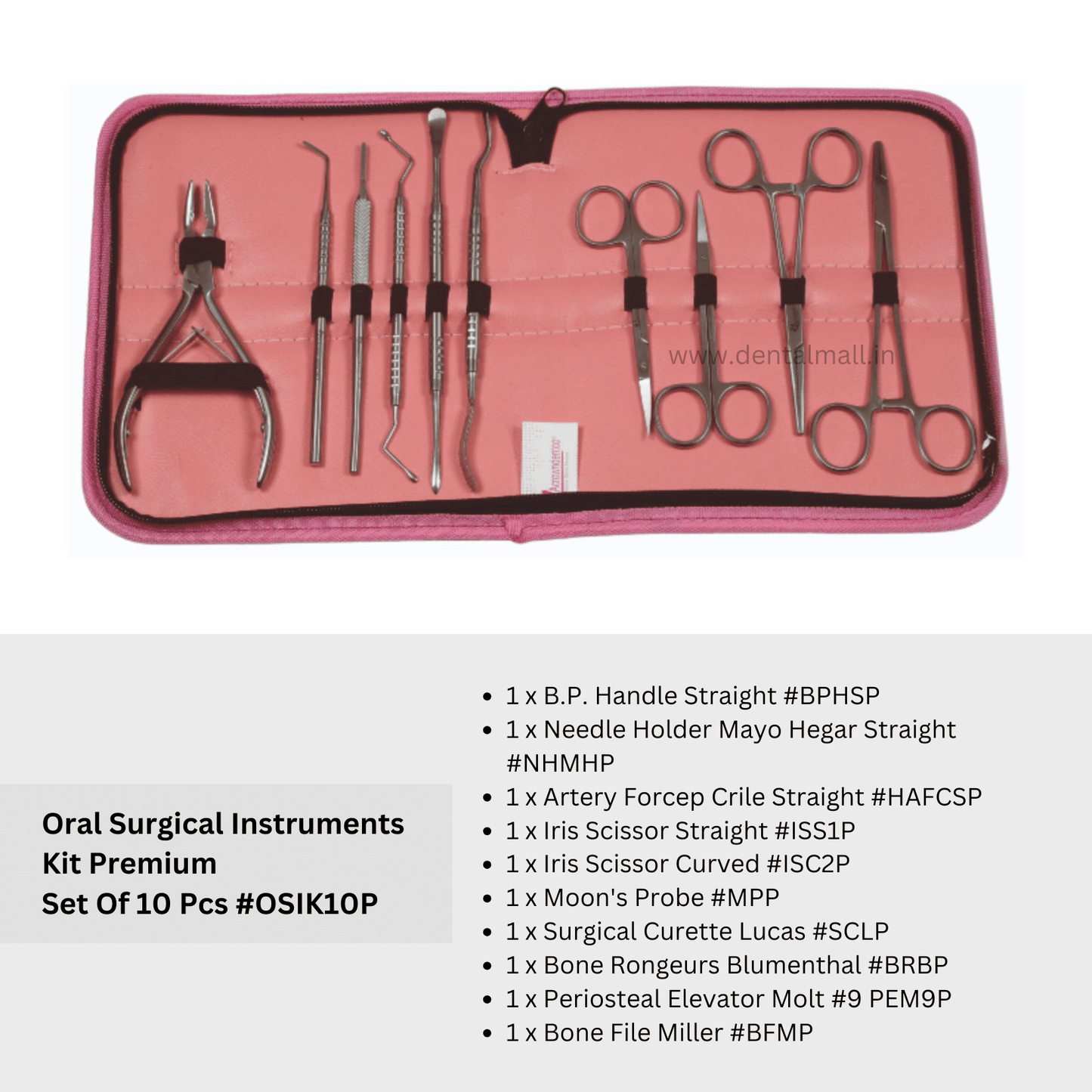 Oral Surgery Instruments Kit – Premium | Set of 10 Pcs Model #OSIK10P