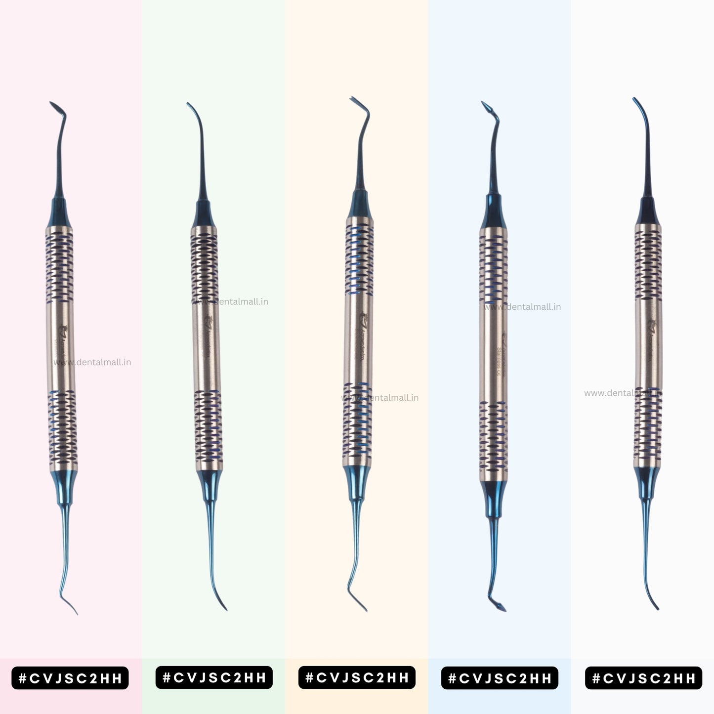 P.K. Thomas Modelling (PKT Carving) Instruments – Blue TiN Coated Premium SI-DALILA Hollow Handle Set Of 5 Pcs #PKTK5BCH