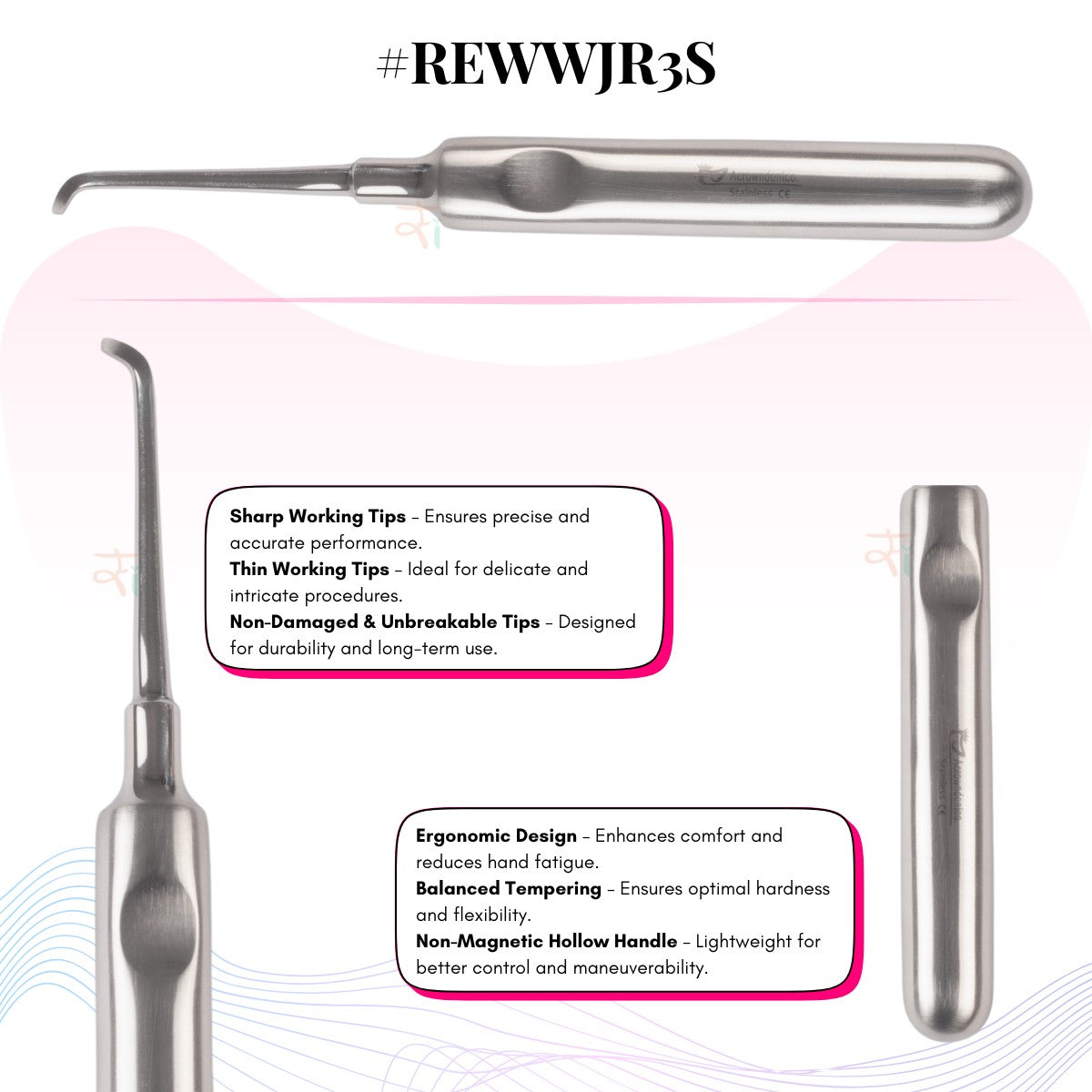 Warwick James Elevators – Premium Set of 3 (Non-Magnetic Hollow Handle) #REWWJK3P