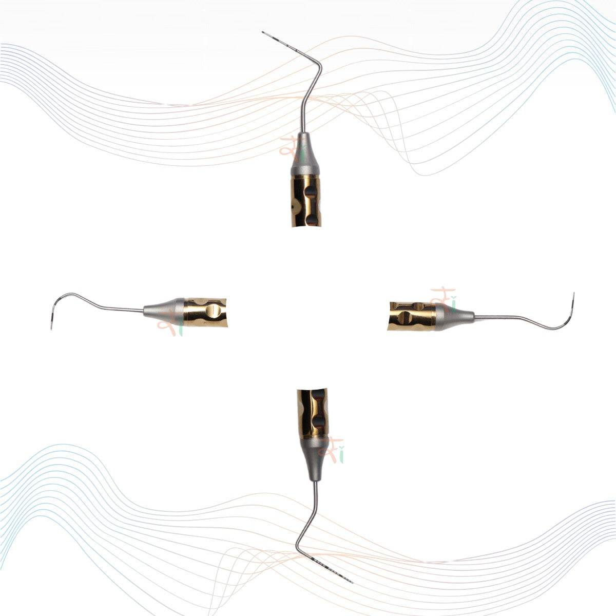 Naber’s Probe Double End Color Coded Tip Anatomic Handle Gold TiN Coated #NPAHG