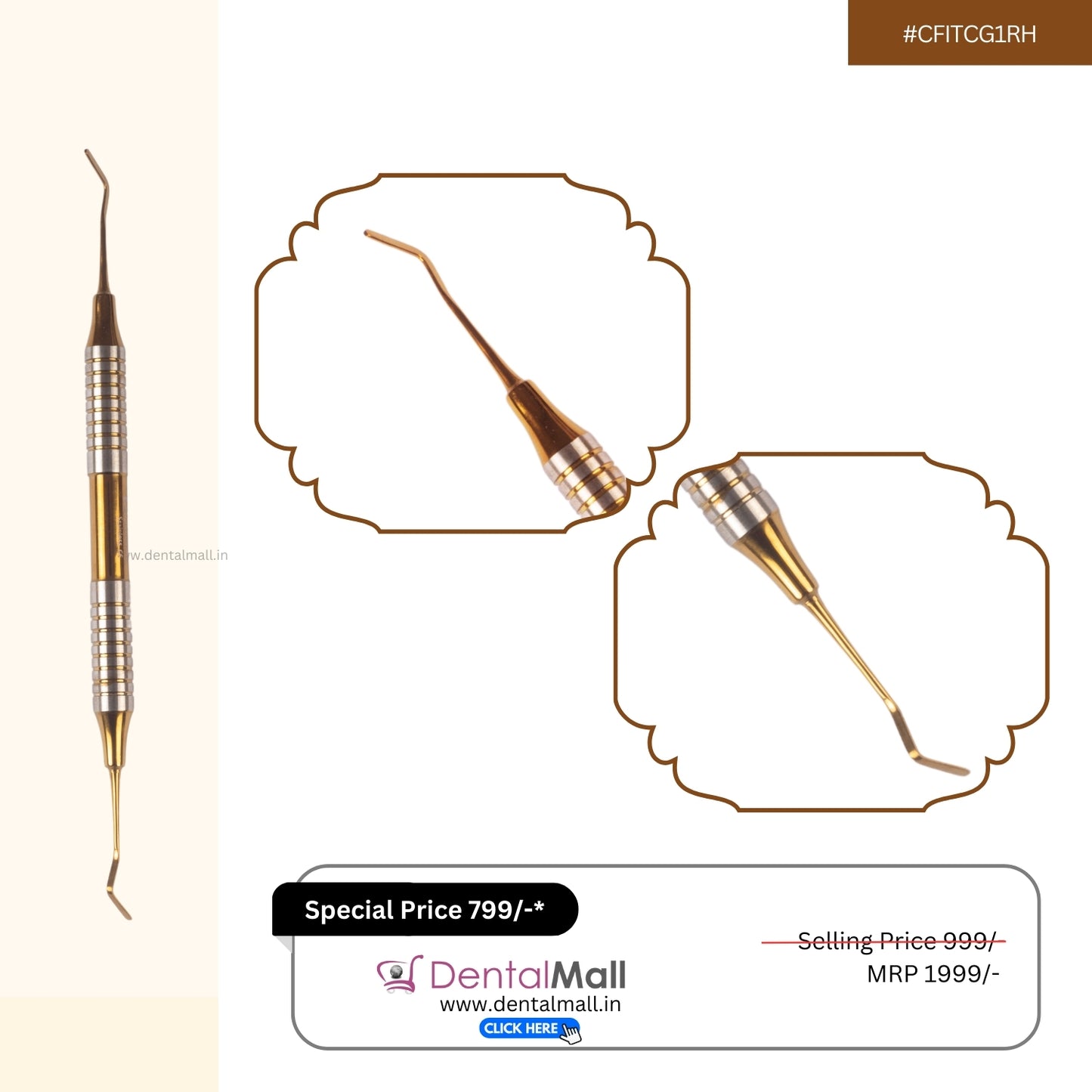 Composite Filling Instrument Gold TiN Coated Set Of 6 Pcs #CFITCGK6RH
