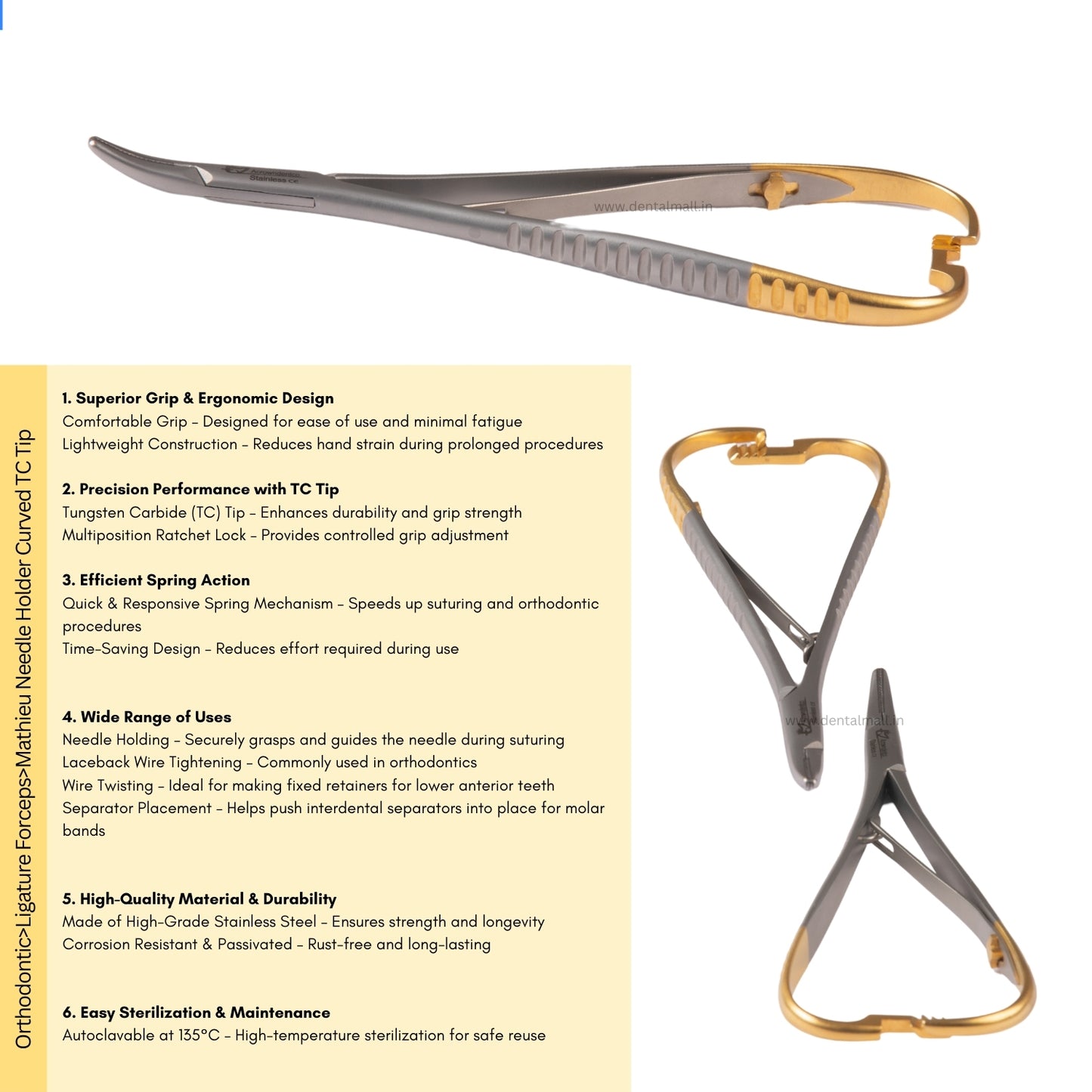 Mathieu Needle Holder Tungsten Carbide (TC) Tip (140mm) Straight Tip #MNHTCS1 and Curved Tip #MNHTCC2