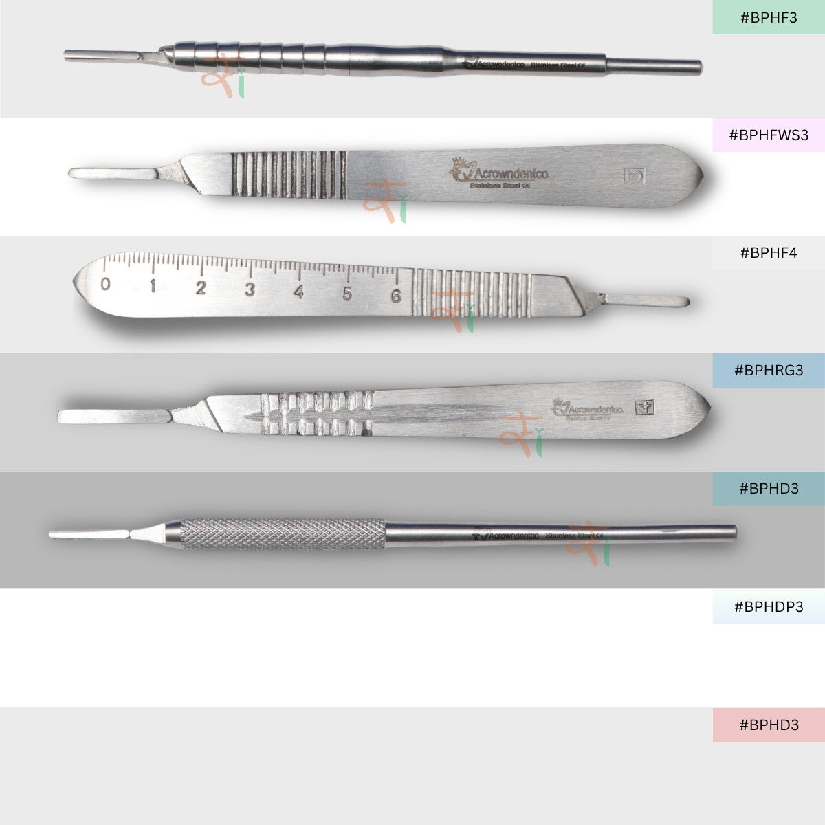 Scalpel Handles (BP Handles) For No: 3 & 4 Variants: Flat, Round, SI-DALILA