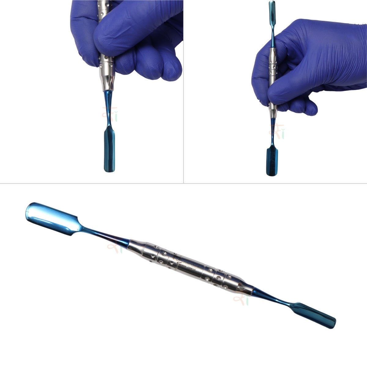 Bone Graft Palti Scoop with Carrier – Blue DLC Coated #BGPALTISCBDLC
