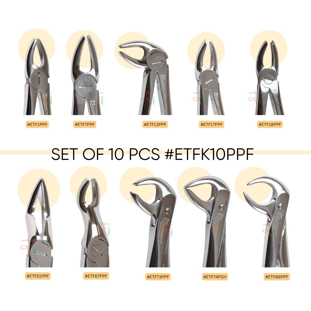 Extraction Tooth Forceps Kit - Premium SI-Stain Polish Finish Surface SI-Ergonomical Holes Handle OR SI-Anatomical Cuts Handle