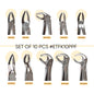 Extraction Tooth Forceps Kit - Premium SI-Stain Polish Finish Surface SI-Ergonomical Holes Handle OR SI-Anatomical Cuts Handle