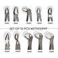 Extraction Tooth Forceps Kit - Premium Sand-Blasting DLC Finish Surface SI-Ergonomical Holes Handle OR SI-Anatomical Cuts Handle