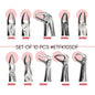 Extraction Tooth Forceps Kit - Standard-English Pattern Dull Finish Surface