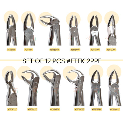 Extraction Tooth Forceps Kit - Premium SI-Stain Polish Finish Surface SI-Ergonomical Holes Handle OR SI-Anatomical Cuts Handle