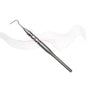 Dental tool on a white background with wavy lines