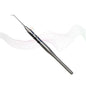 Dental tool with a stylized design on a white background