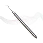 Dental tool with a stylized wavy line design on a white background