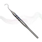 Dental tool with a hook on a white background