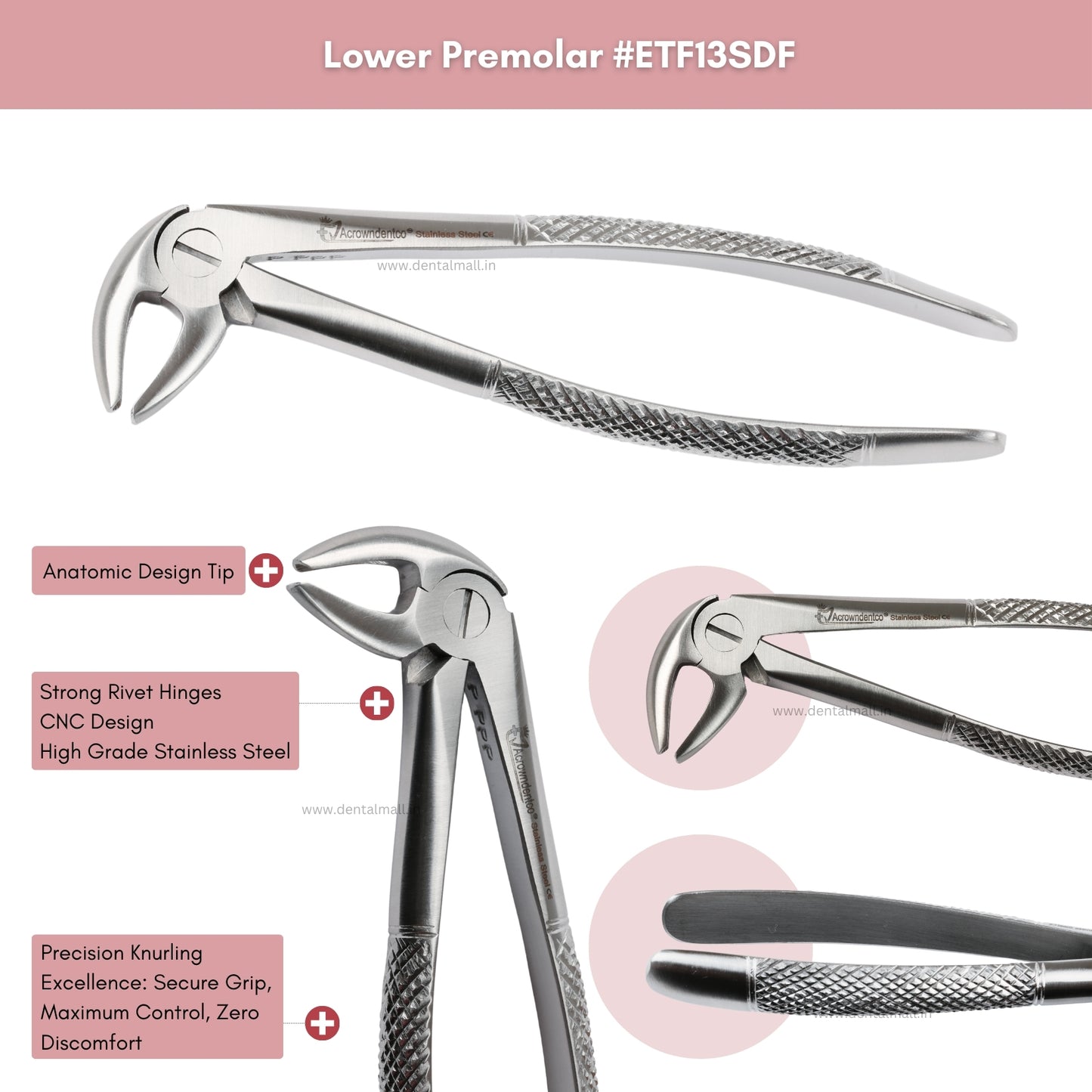 Extraction Tooth Forceps Kit Standard Dull Finish, Set of 14 Pcs #ETFK14SDF