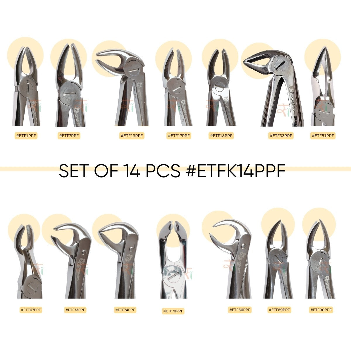 Extraction Tooth Forceps Kit - Premium SI-Stain Polish Finish Surface SI-Ergonomical Holes Handle OR SI-Anatomical Cuts Handle