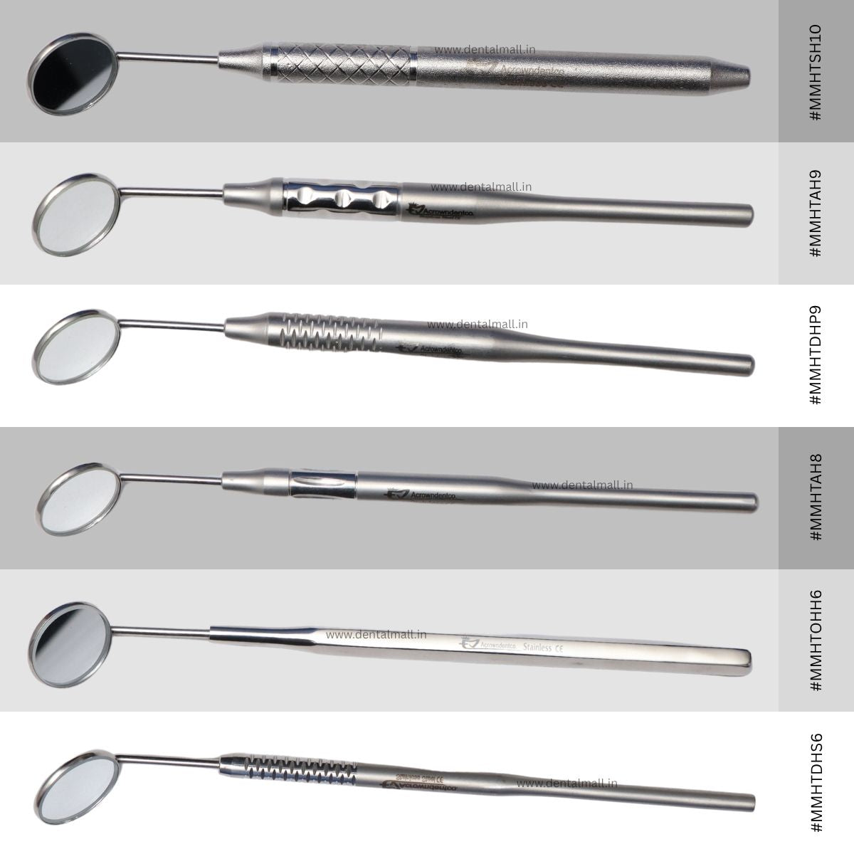 Mouth Mirror Handle With Top – Premium Diagnostic Series