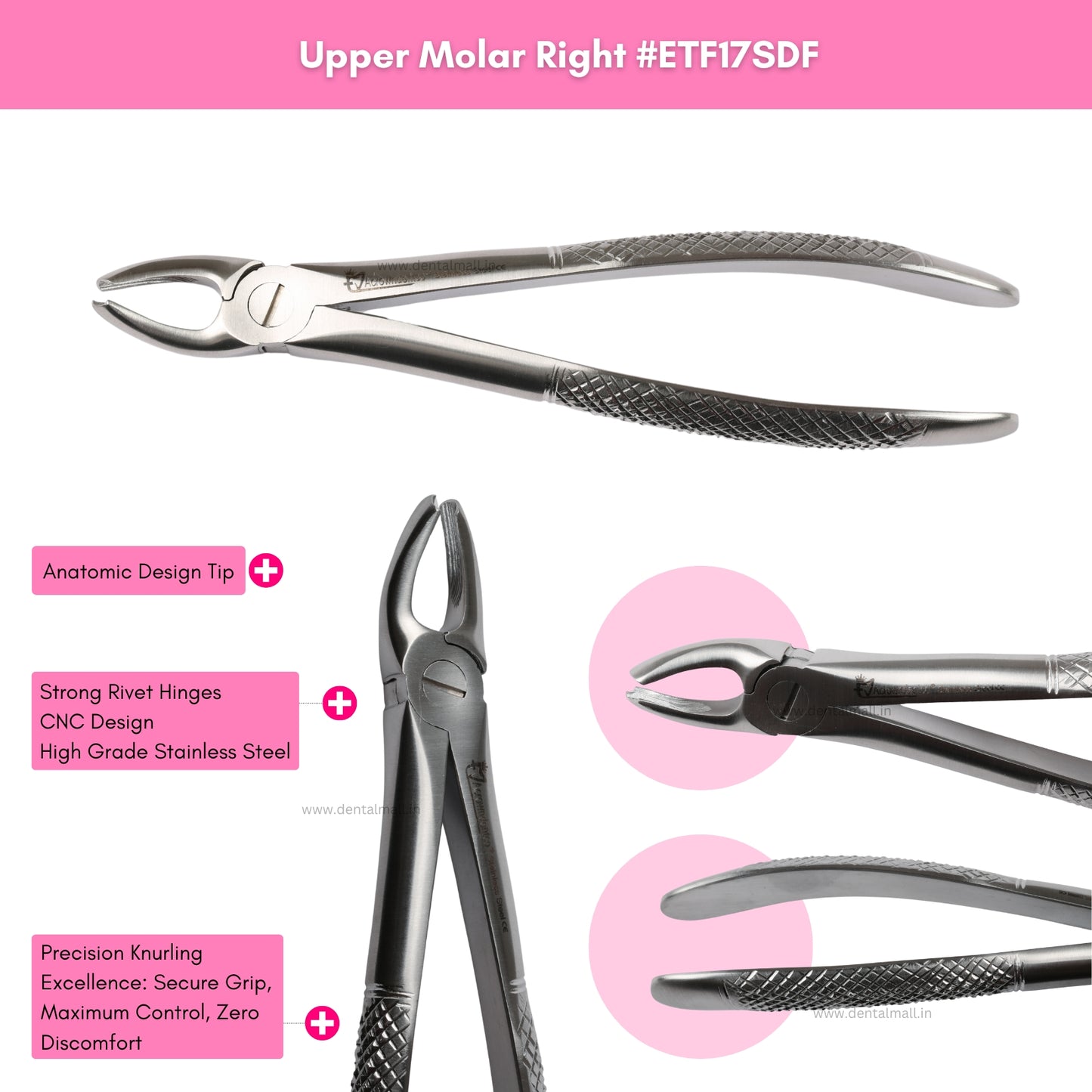 Extraction Tooth Forceps Kit Standard Dull Finish, Set of 12 Pcs #ETFK12SDF