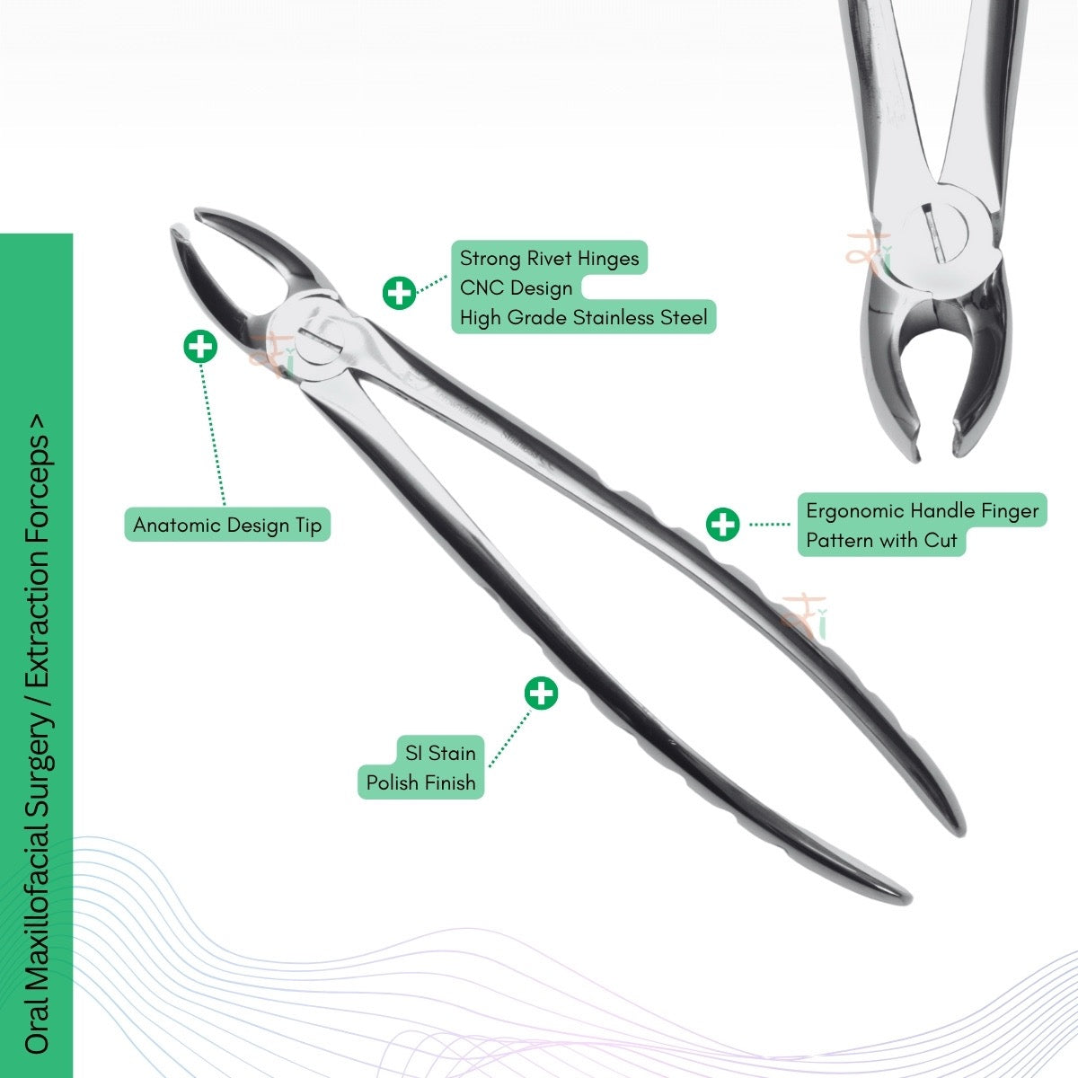 Extraction Tooth Forceps Kit - Premium SI-Stain Polish Finish Surface SI-Ergonomical Holes Handle OR SI-Anatomical Cuts Handle