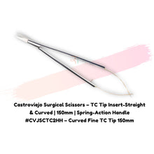 Castroviejo Surgical Scissors – TC Tip Insert-Straight & Curved | 150mm | Spring-Action Handle