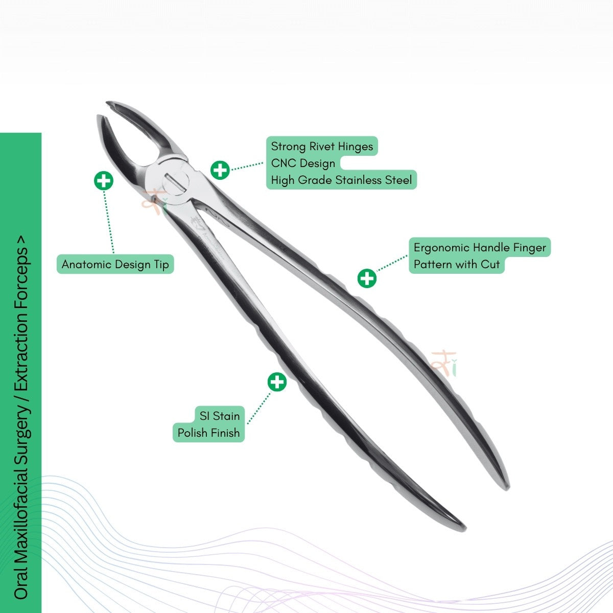 Extraction Tooth Forceps Kit - Premium SI-Stain Polish Finish Surface SI-Ergonomical Holes Handle OR SI-Anatomical Cuts Handle