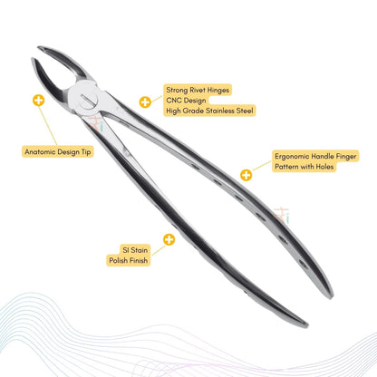 Extraction Tooth Forceps Kit - Premium SI-Stain Polish Finish Surface SI-Ergonomical Holes Handle OR SI-Anatomical Cuts Handle