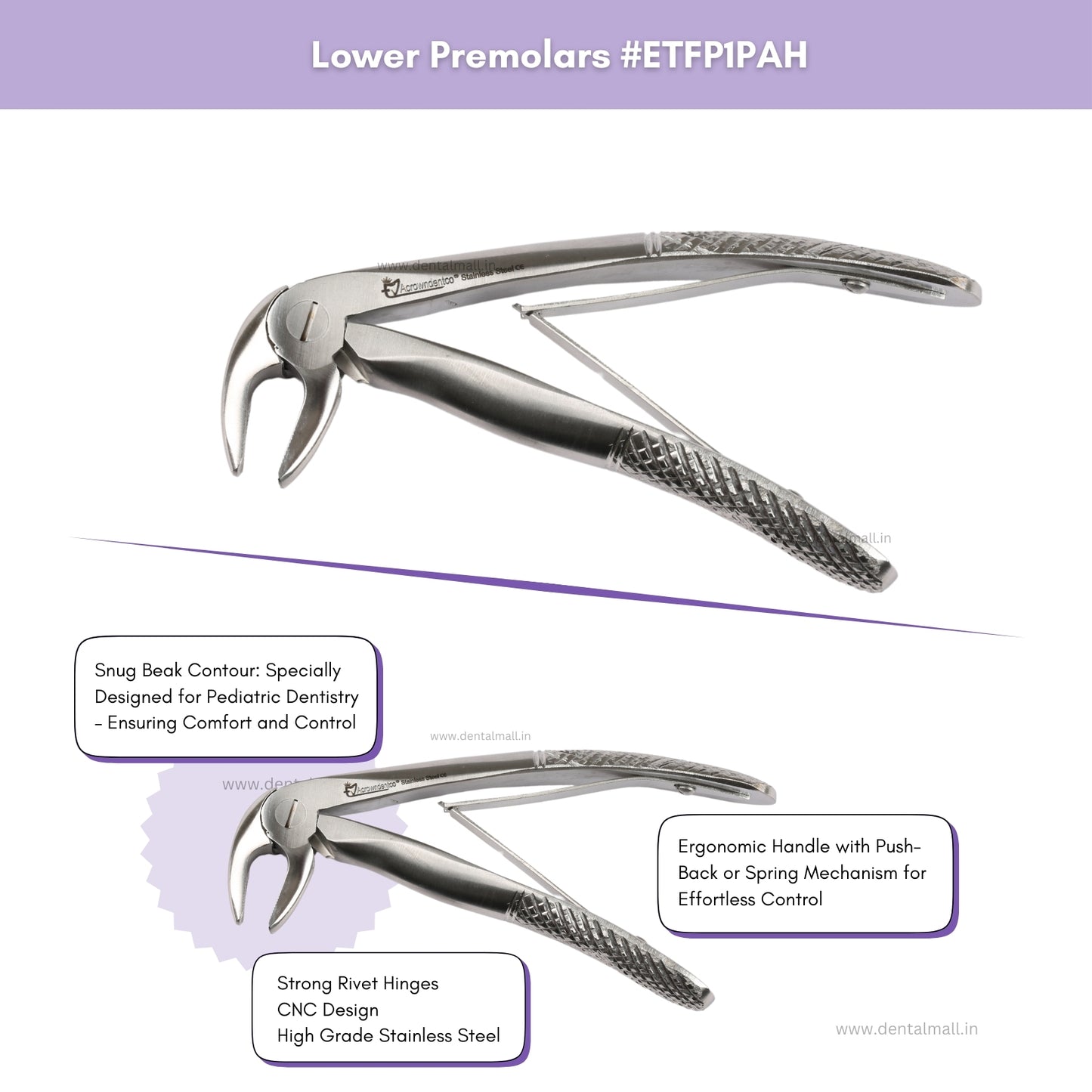 Extraction Tooth Forceps Pedo Kit Standard Set of 7 Pcs #ETFPK7SDF