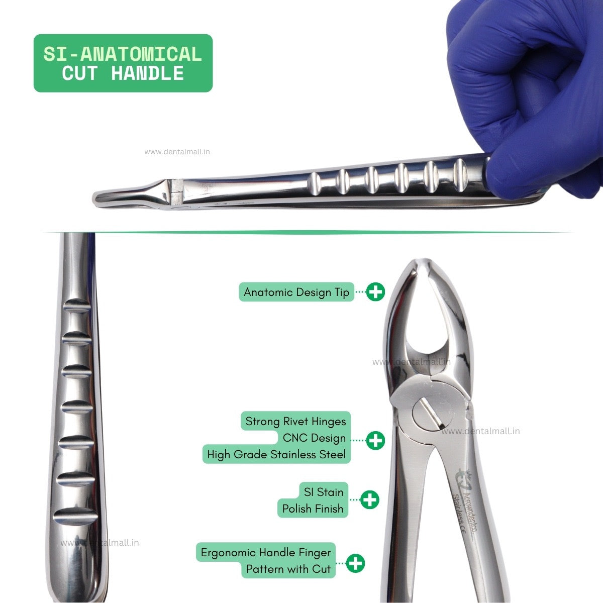 Extraction Tooth Forceps Kit - Premium SI-Stain Polish Finish Surface SI-Ergonomical Holes Handle OR SI-Anatomical Cuts Handle