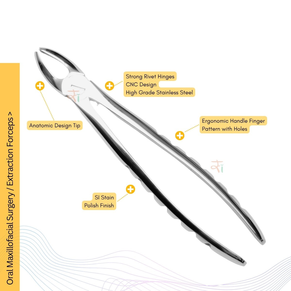 Extraction Tooth Forceps Kit - Premium SI-Stain Polish Finish Surface SI-Ergonomical Holes Handle OR SI-Anatomical Cuts Handle