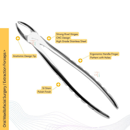 Extraction Tooth Forceps Kit - Premium SI-Stain Polish Finish Surface SI-Ergonomical Holes Handle OR SI-Anatomical Cuts Handle