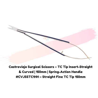 Castroviejo Scissors – Long Handle with Holes (Ergonomic Pattern) TC-Tip Variants