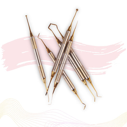 Composite Filling Instrument Gold TiN Coated Set Of 6 Pcs #CFITCGK6CH