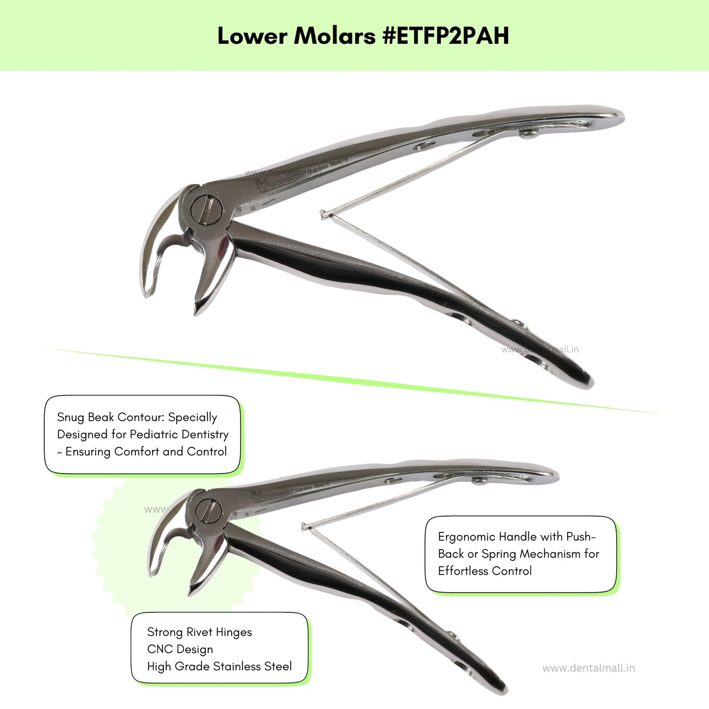 Extraction Tooth Forceps Pedo Kit Premium Quality Anatomic Handle Finger Pattern Set of 7 Pcs #ETFPK7PAH