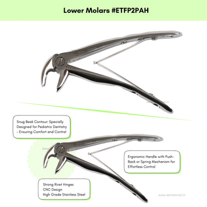 Extraction Tooth Forceps Pedo Kit Premium Quality Anatomic Handle Finger Pattern Set of 7 Pcs #ETFPK7PAH