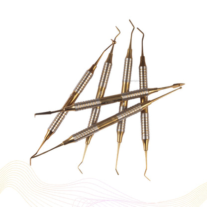 Composite Filling Instrument Gold TiN Coated Set Of 6 Pcs #CFITCGK6RH