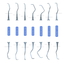 Gracey Curette Kit - Set of 7 (Blue TiN Coated Tips & SI-DALILA Cut Hollow Handle Pattern) #GCBK7CH
