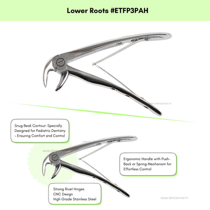 Extraction Tooth Forceps Pedo Kit Premium Quality Anatomic Handle Finger Pattern Set of 7 Pcs #ETFPK7PAH