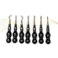ROOT ELEVATORS PREMIUM ANATOMICAL HANDLE  SET OF 7 Pcs. #REPAHK7B3 Anatomic BLACK DLC Handle | Gold TiN Coated Tip | CNC Non-Breakable Design Joint