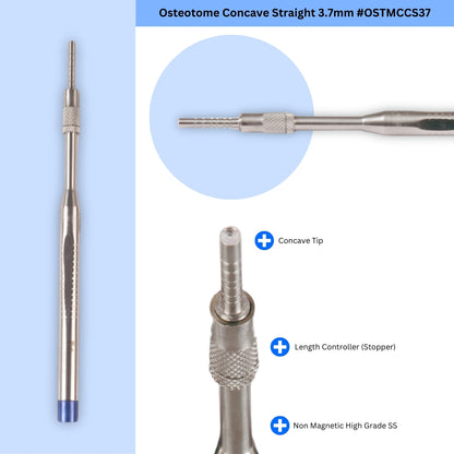 Osteotome Concave Straight Set of 5 Pieces #OSTMCCSK5