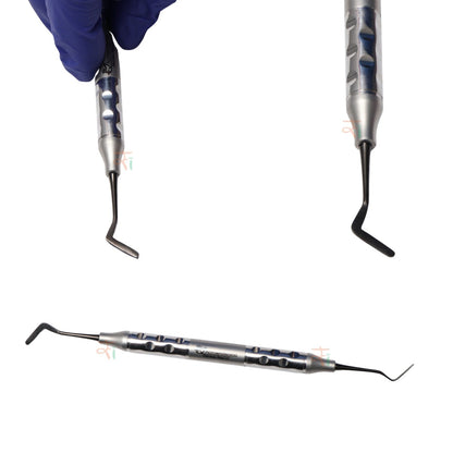 Composite Filling Instrument Set – Black DLC Coated (Anatomical Hollow Handle) | Set of 6 Pcs #CFIBDLCK6AH