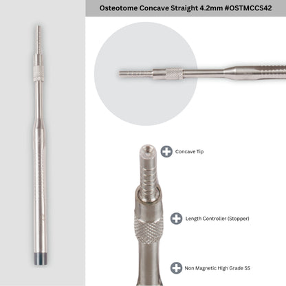 Osteotome Concave Straight Set of 5 Pieces #OSTMCCSK5