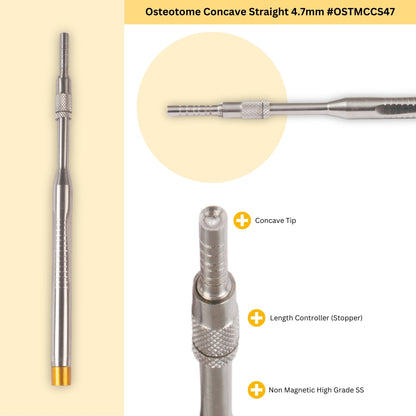 Osteotome Concave Straight Set of 5 Pieces #OSTMCCSK5