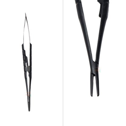 Micro Surgery Instruments Set of 10 Pcs – Black DLC Coated with Sterilization Cassette #MSIBDLCK10