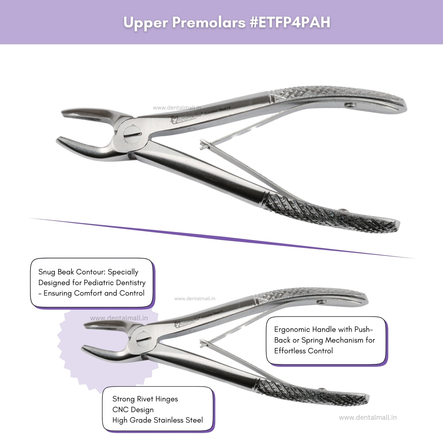 Extraction Tooth Forceps Pedo Kit Standard Set of 7 Pcs #ETFPK7SDF