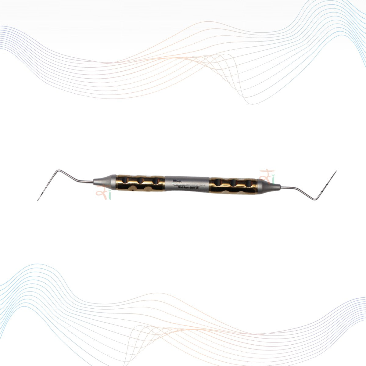 Naber’s Probe Double End Color Coded Tip Anatomic Handle Gold TiN Coated #NPAHG
