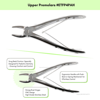 Extraction Tooth Forceps Pedo Kit Premium Quality Anatomic Handle Finger Pattern Set of 7 Pcs #ETFPK7PAH