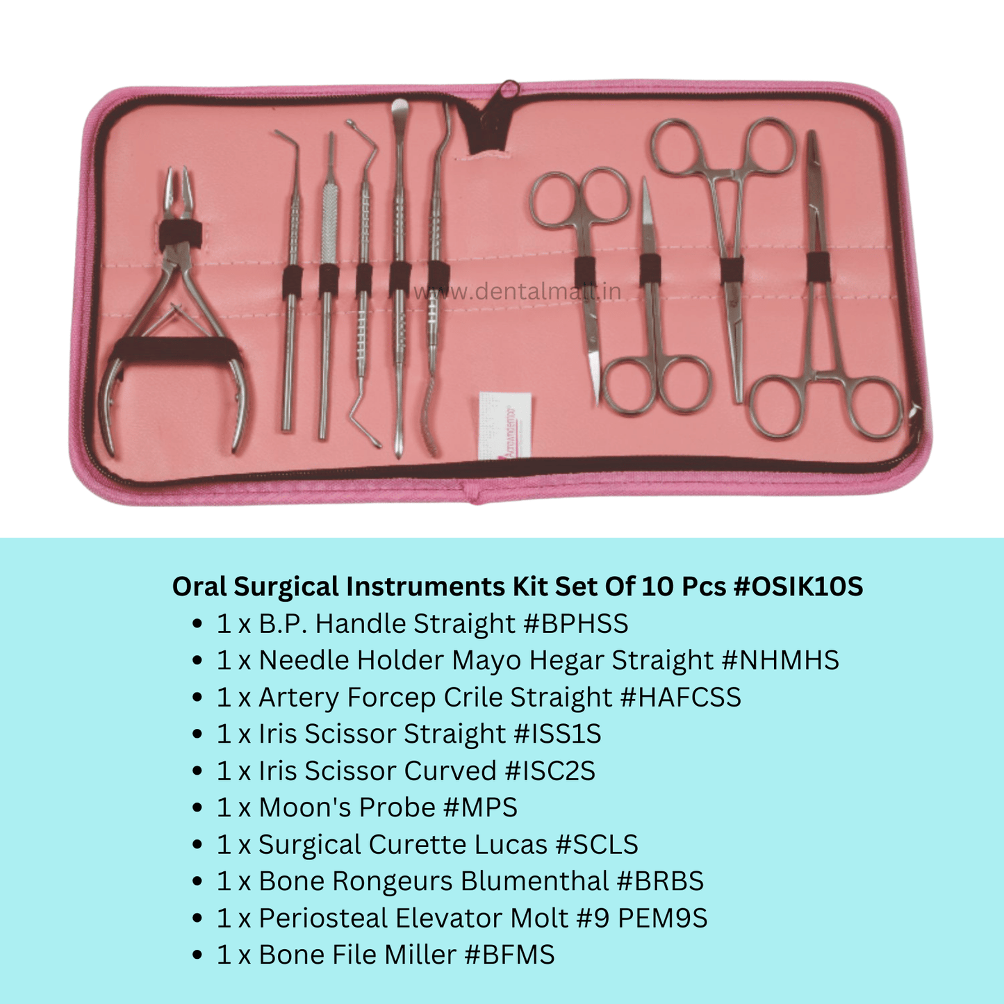 Oral Surgical Instruments Kit Set Of 10 Pcs Standard #OSIK10S