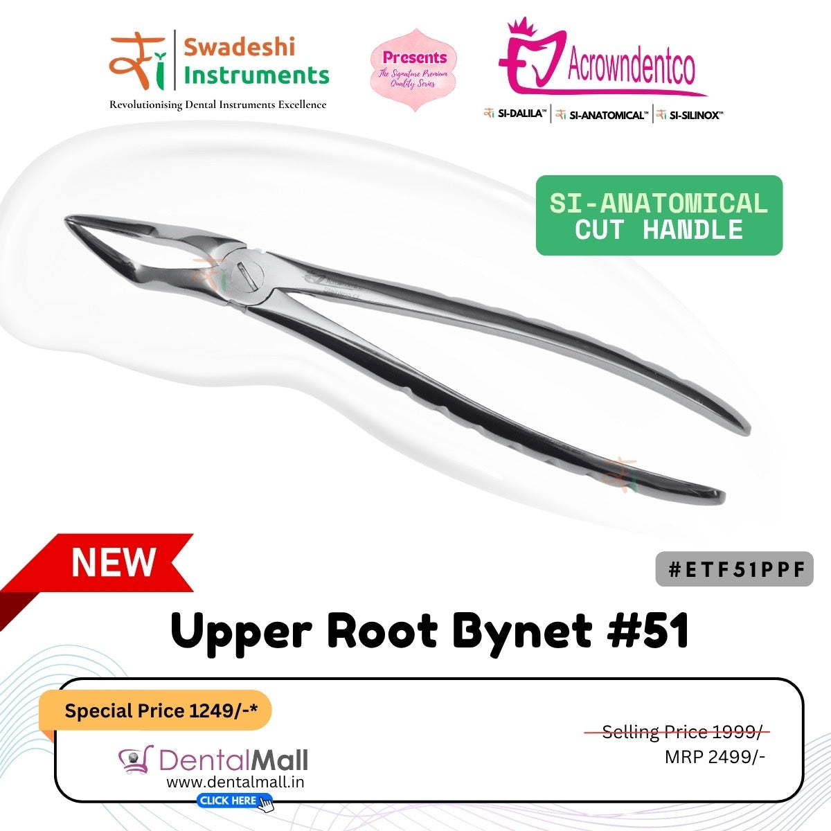 Extraction Tooth Forceps Kit - Premium SI-Stain Polish Finish Surface SI-Ergonomical Holes Handle OR SI-Anatomical Cuts Handle