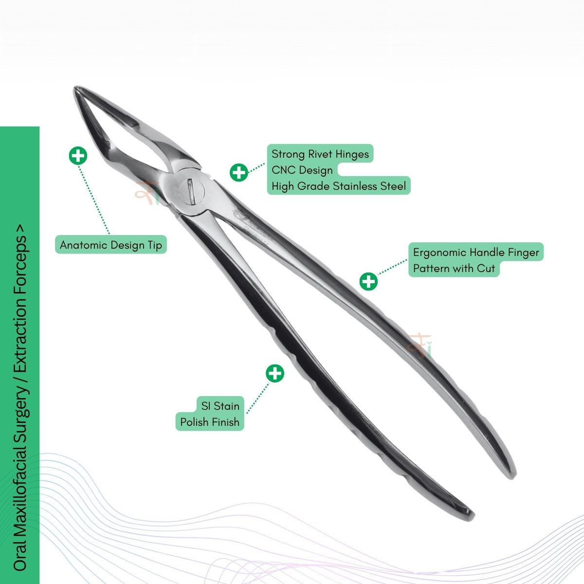 Extraction Tooth Forceps Kit - Premium SI-Stain Polish Finish Surface SI-Ergonomical Holes Handle OR SI-Anatomical Cuts Handle