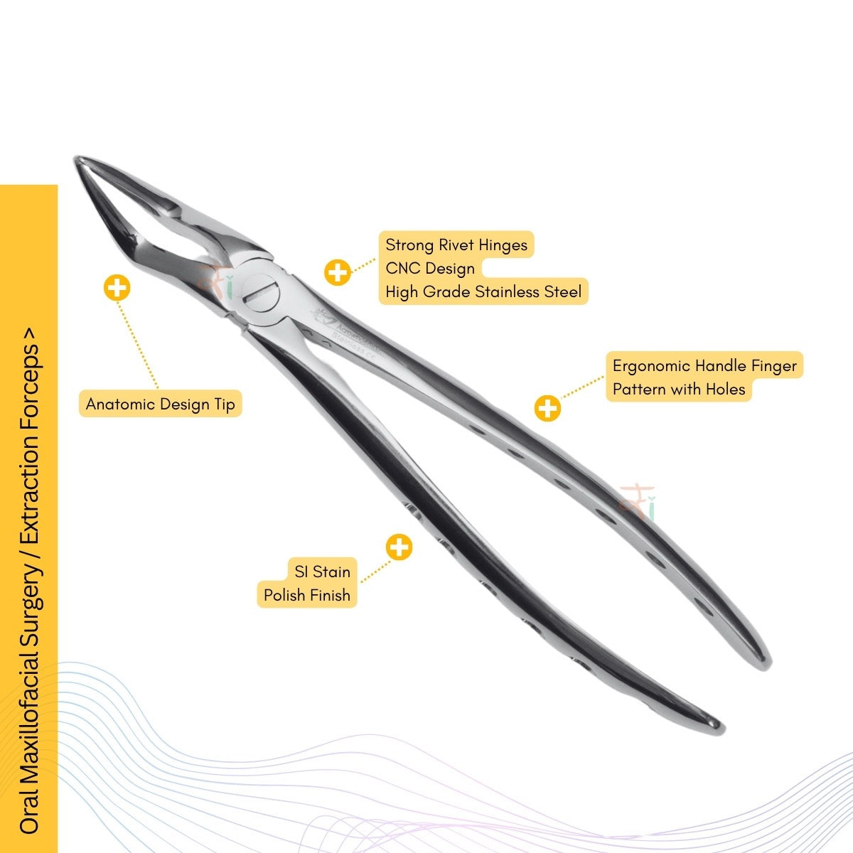 Extraction Tooth Forceps Kit - Premium SI-Stain Polish Finish Surface SI-Ergonomical Holes Handle OR SI-Anatomical Cuts Handle