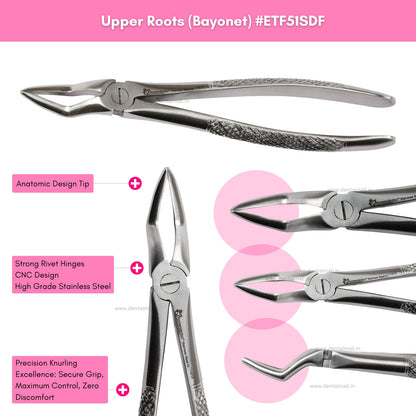 Extraction Tooth Forceps Kit Standard Dull Finish, Set of 12 Pcs #ETFK12SDF